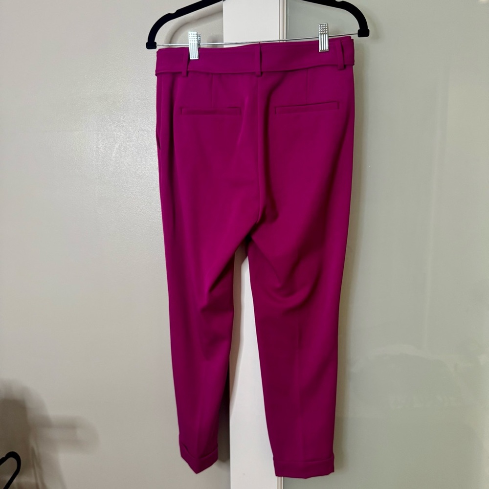 LOFT Magenta Cuffed Ankle Cropped Pants - Picture 2 of 6